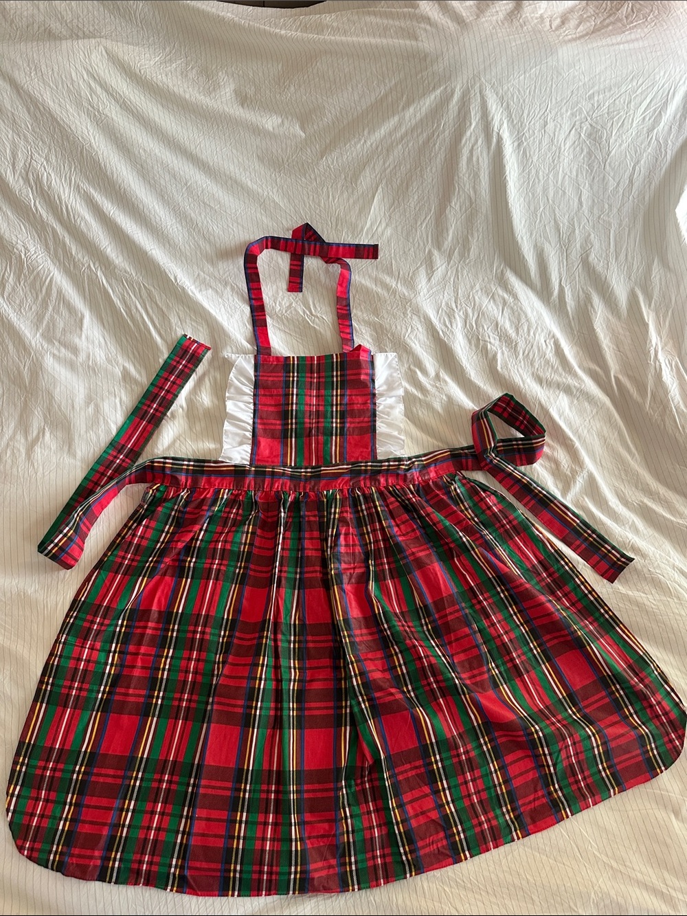 Vintage Red Plaid Holiday Apron